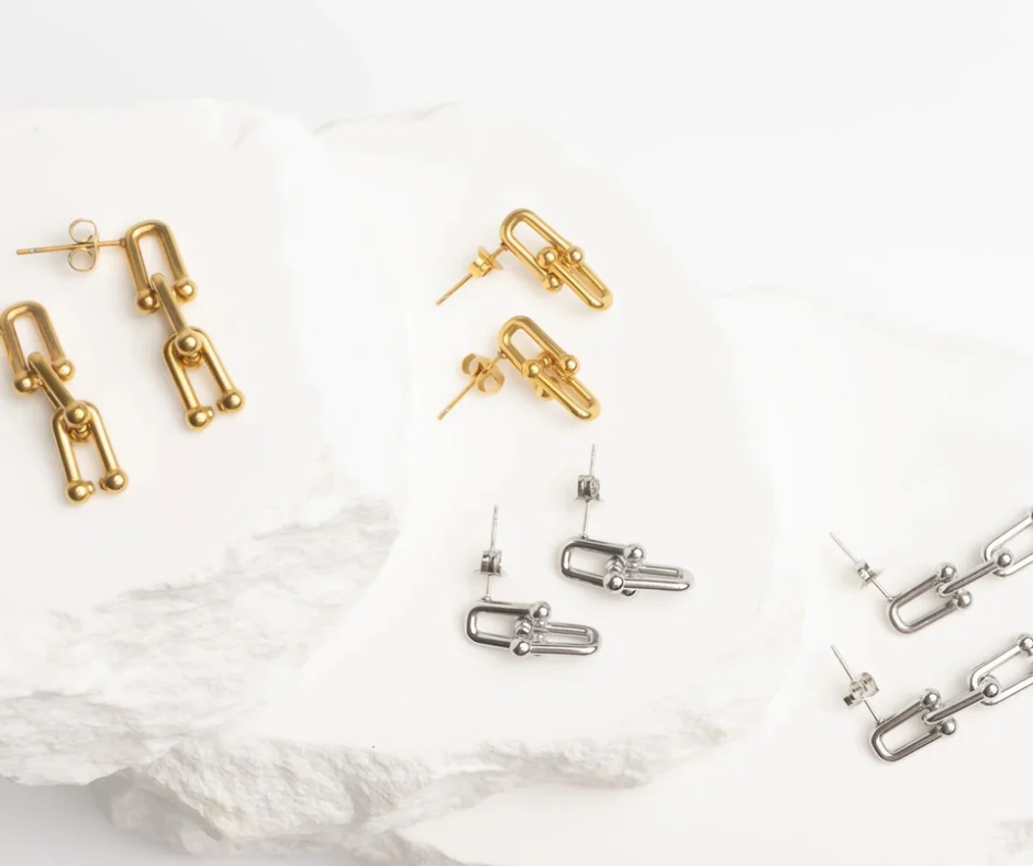 LUX Thick U-lock Chain Earrings