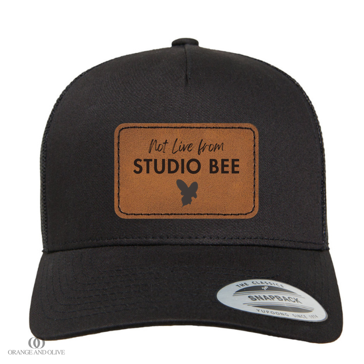 Trucker Hat with Leather Patch - Baker News