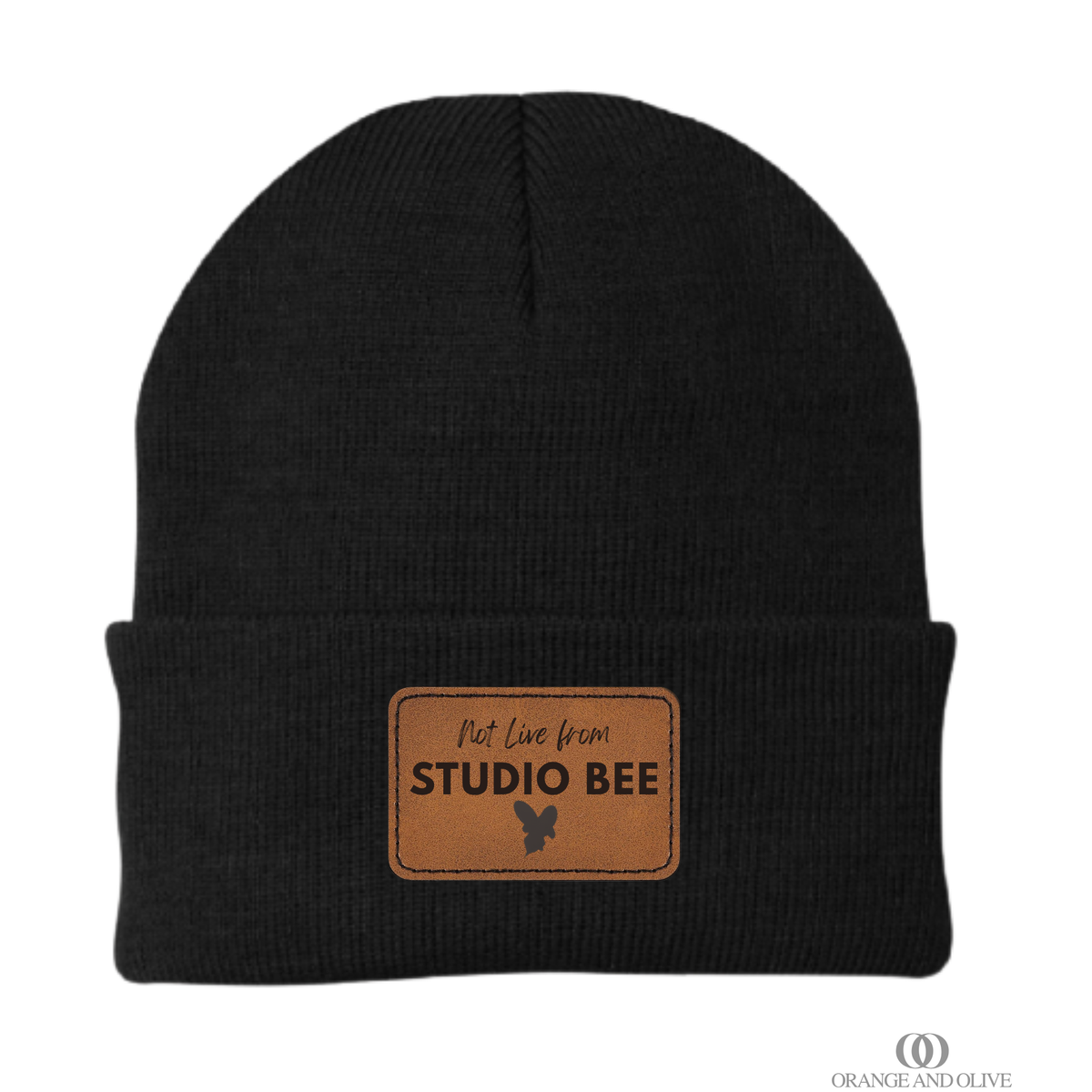 Beanie with Leather Patch - Baker News