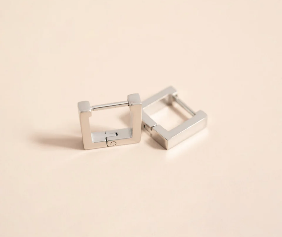 LUX Square Huggie Earrings