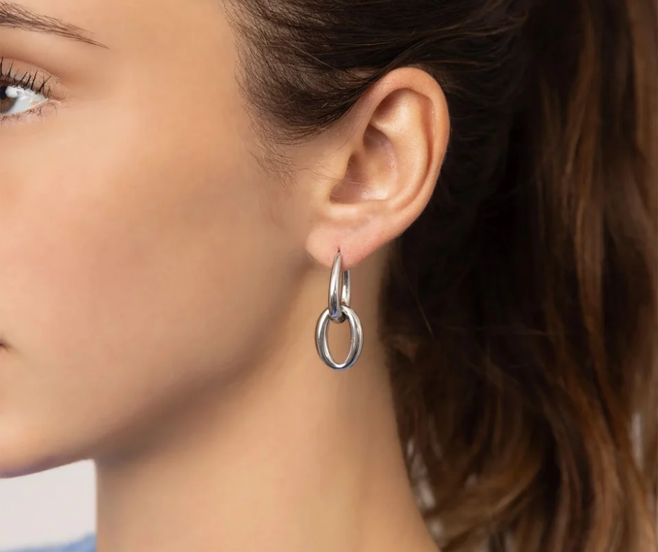 LUX Double Hoop Dangle Earrings