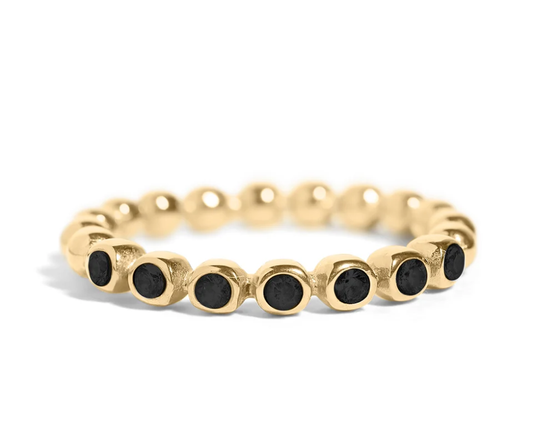 LUX Beaded CZ Stacking Ring