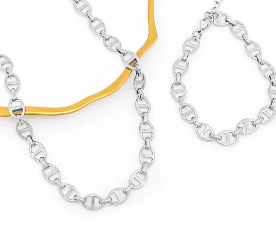 LUX Oval Chain Bangle Necklace