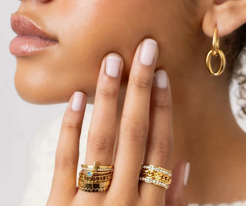 LUX Double Hoop Dangle Earrings