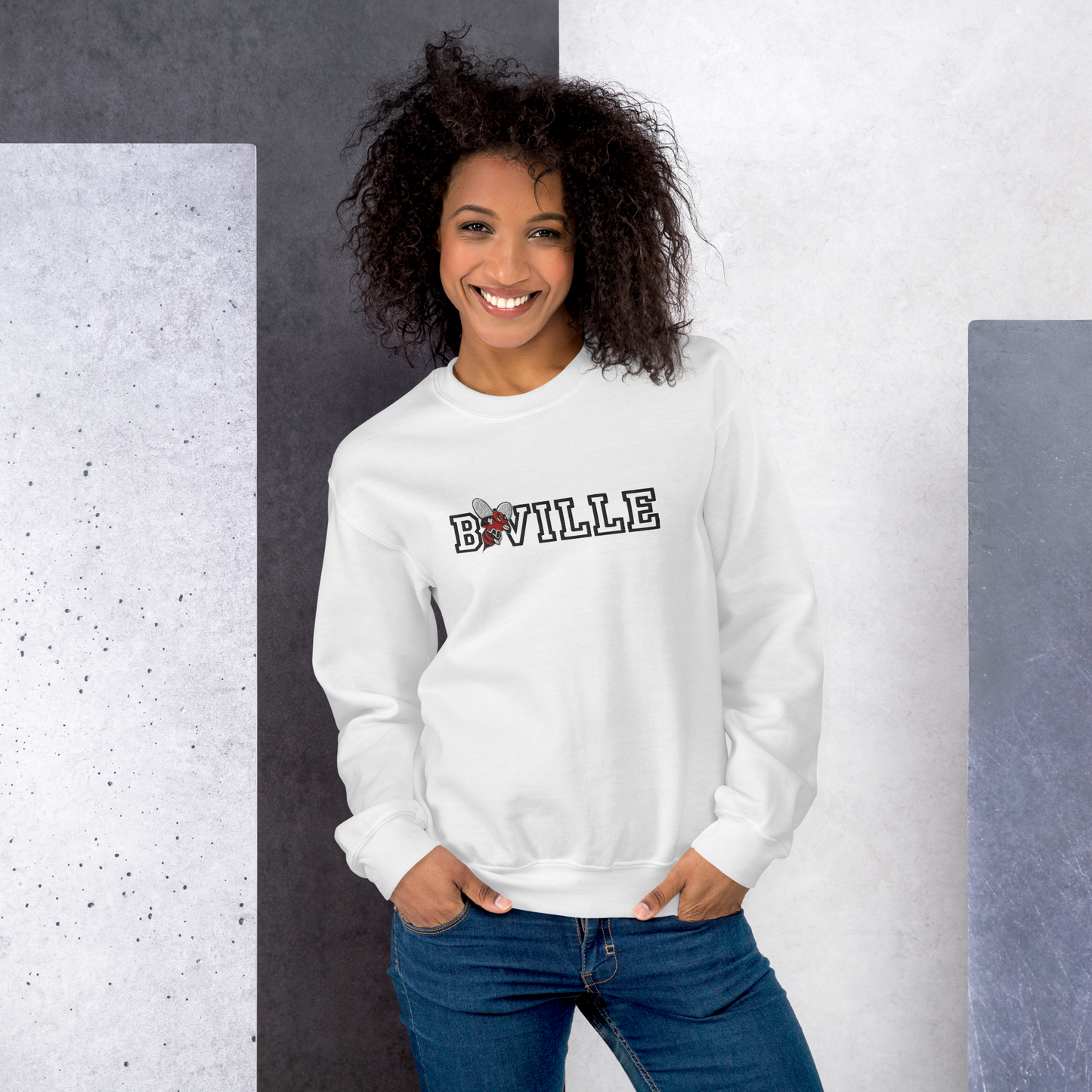 BVILLE Embroidered Fleece Unisex Sweatshirt (Ray PTA Fundraiser)