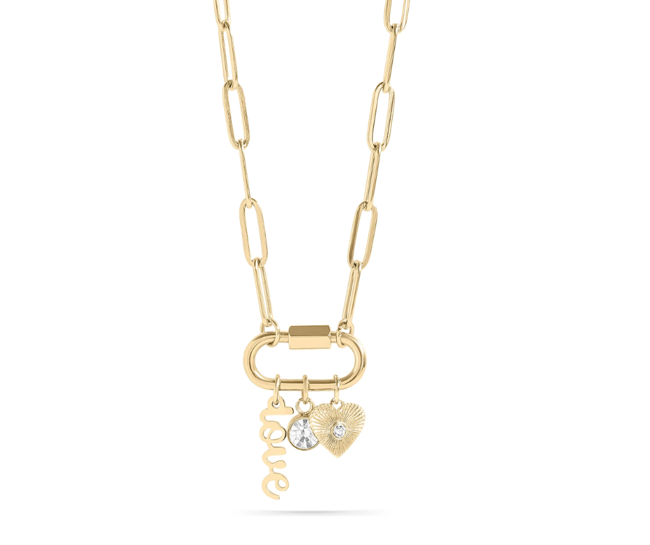 LUX Carabiner Love Charm Paperclip Necklace
