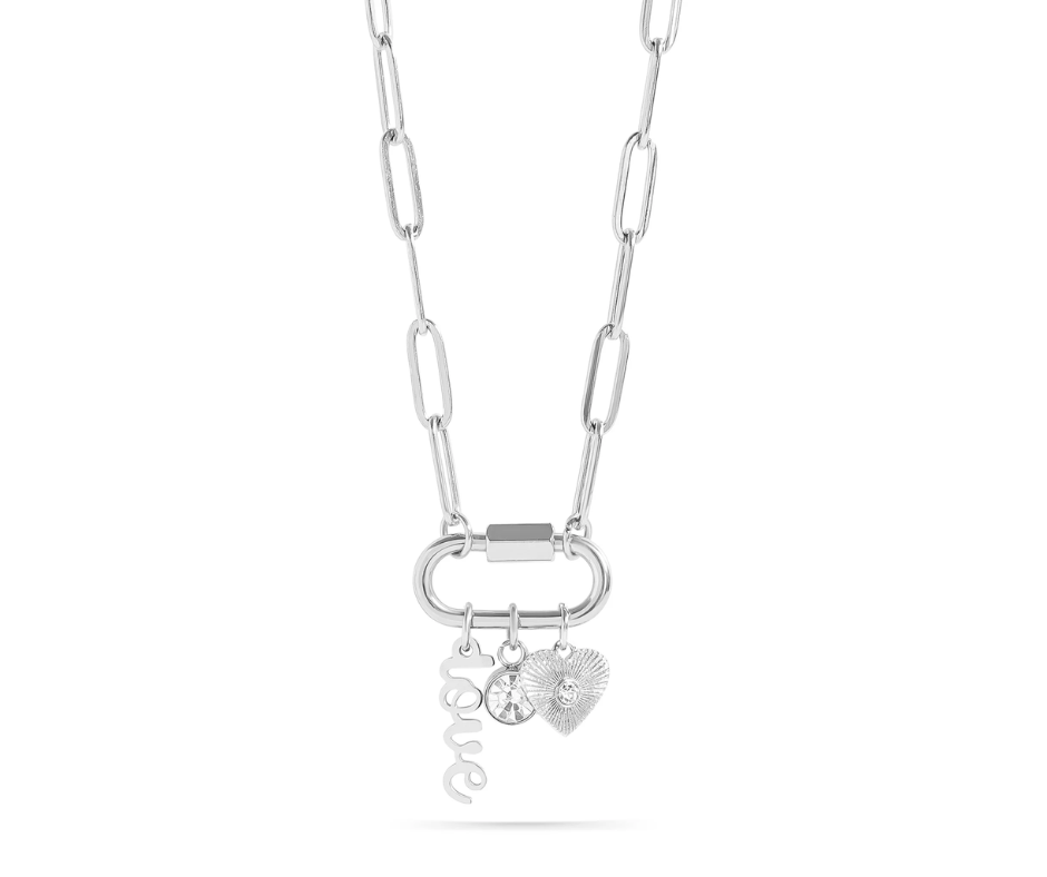 LUX Carabiner Love Charm Paperclip Necklace