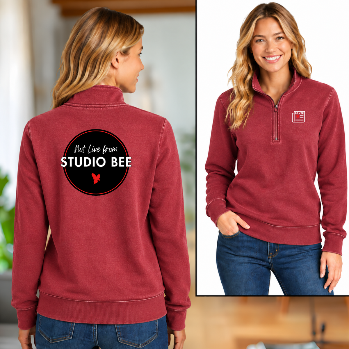 LOGO 1/4 Zip Comfort Colors ADULT  - Baker News