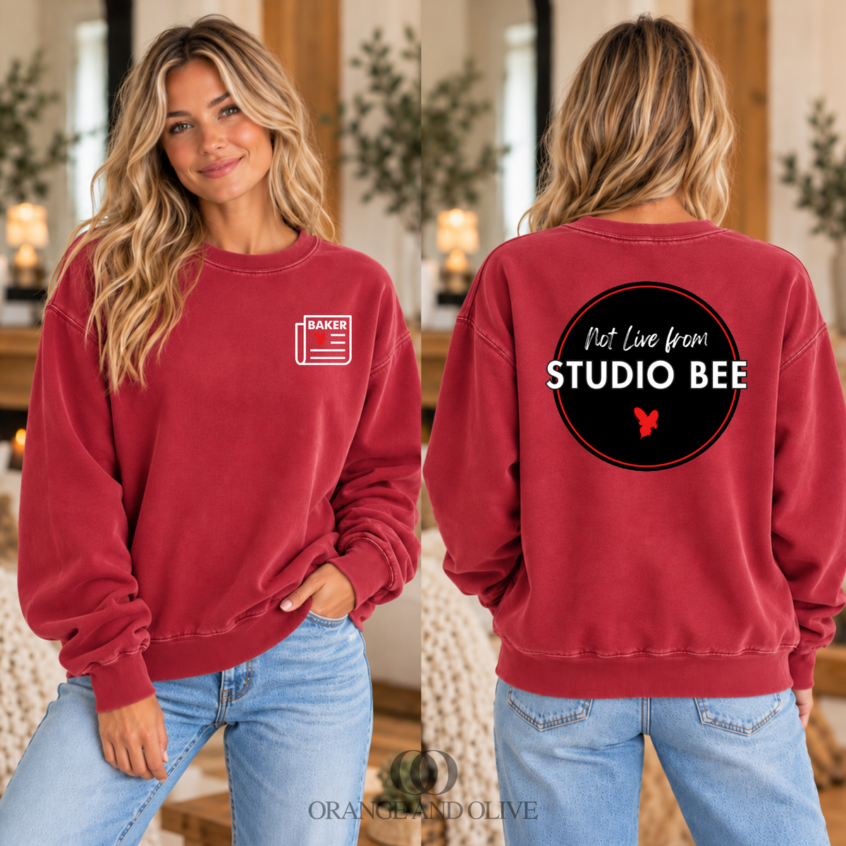 LOGO Crew Sweatshirt Comfort Colors ADULT - Baker News