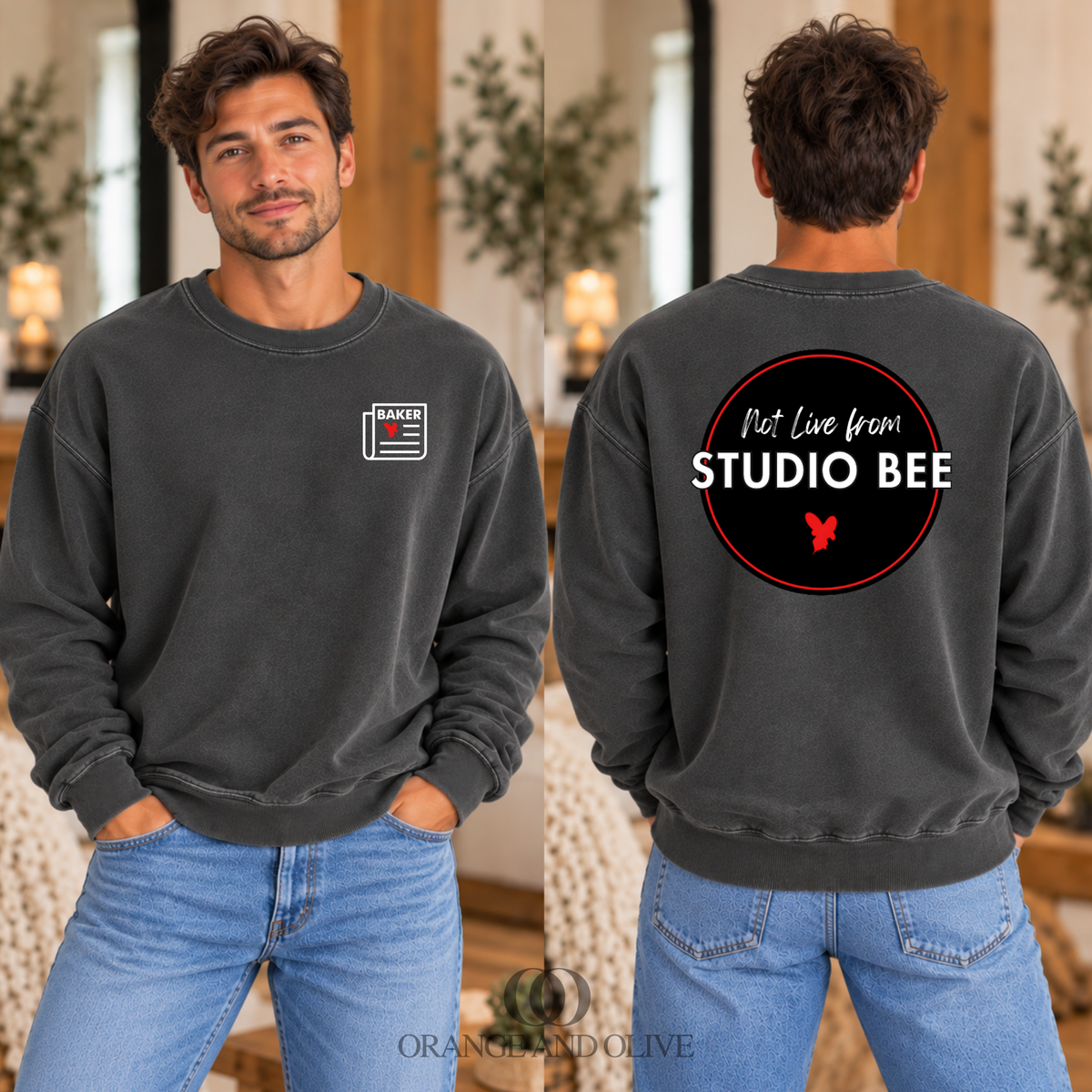 LOGO Crew Sweatshirt Comfort Colors ADULT - Baker News