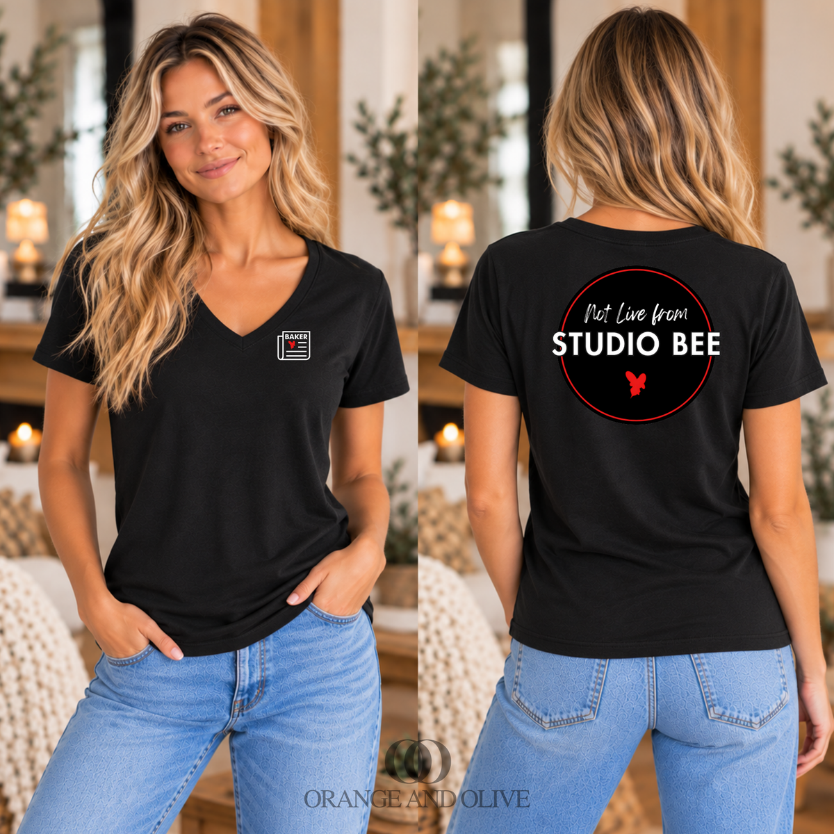 LOGO V-Neck Tee Bella + Canvas ADULT - Baker News