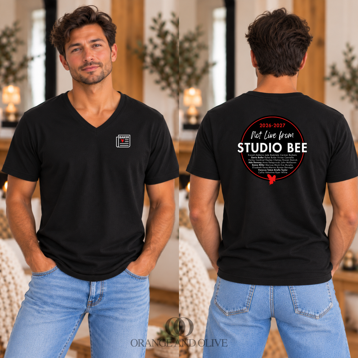 2026-2027 V-Neck Tee Bella + Canvas ADULT - Baker News