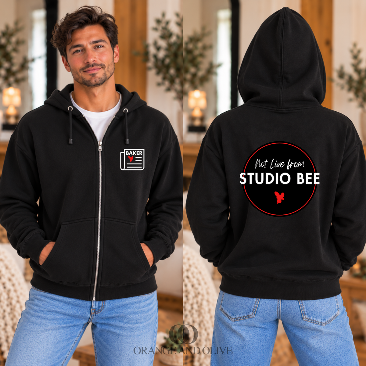 LOGO Full Zip Hoodie Bella + Canvas ADULT - Baker News