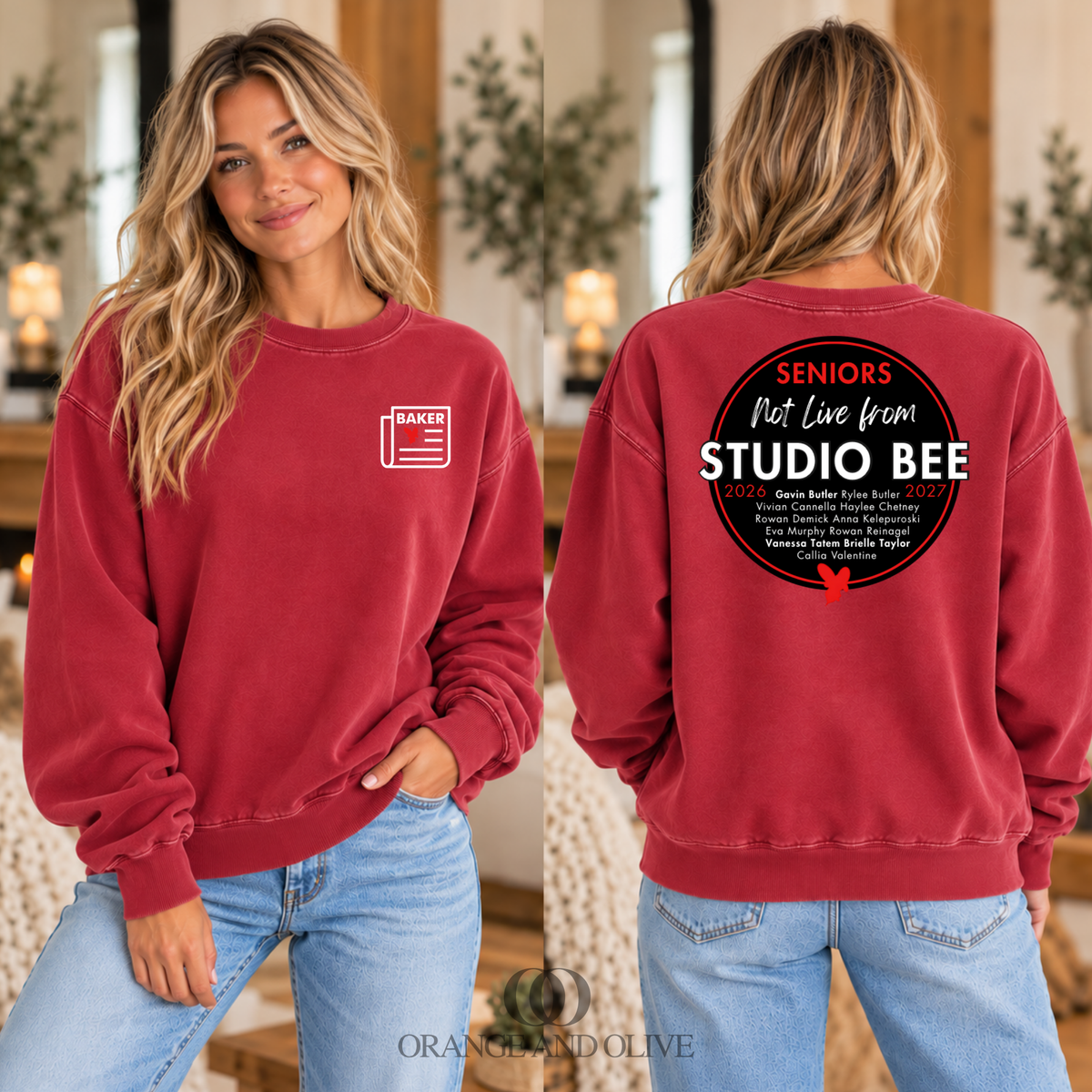 SENIORS 2026-2027 Crew Sweatshirt Comfort Colors ADULT - Baker News