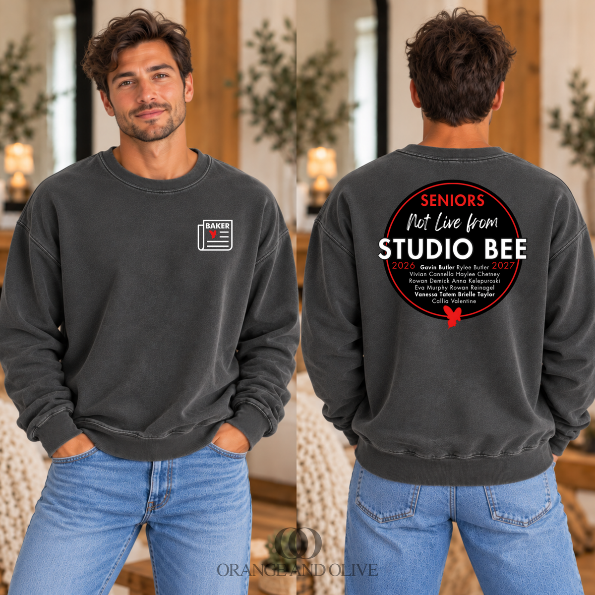 SENIORS 2026-2027 Crew Sweatshirt Comfort Colors ADULT - Baker News