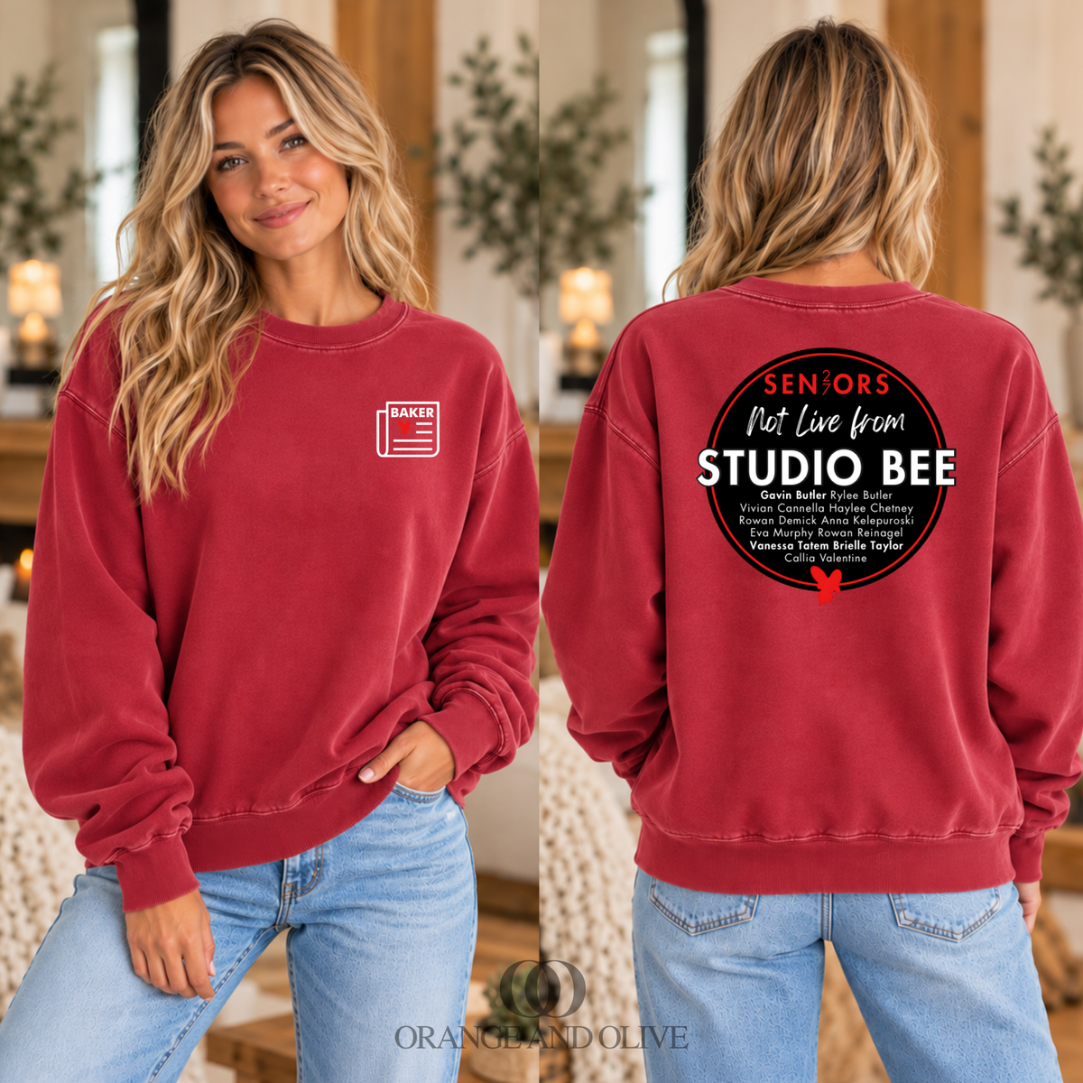 SENIORS '27 Crew Sweatshirt Comfort Colors ADULT - Baker News