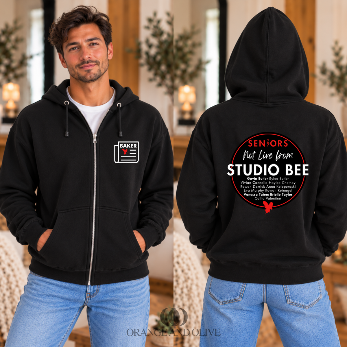 SENIORS '27 Full Zip Hoodie Bella + Canvas ADULT - Baker News