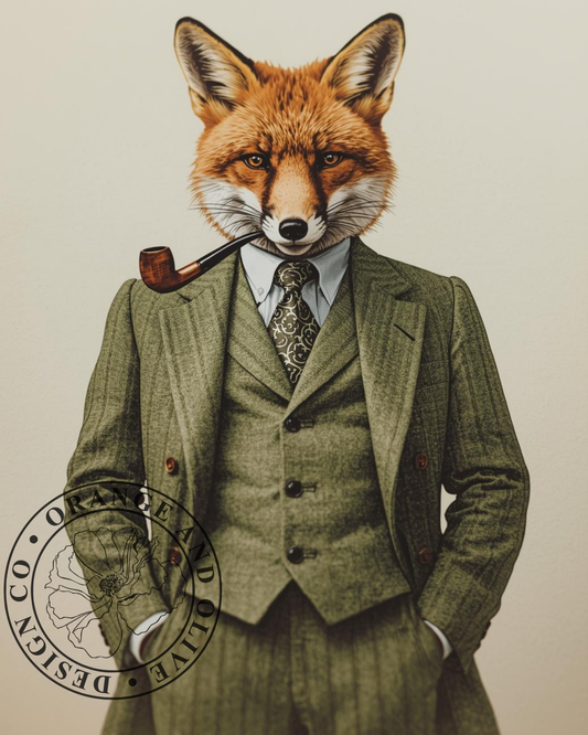 Sophisticated Fox PNG Digital Download