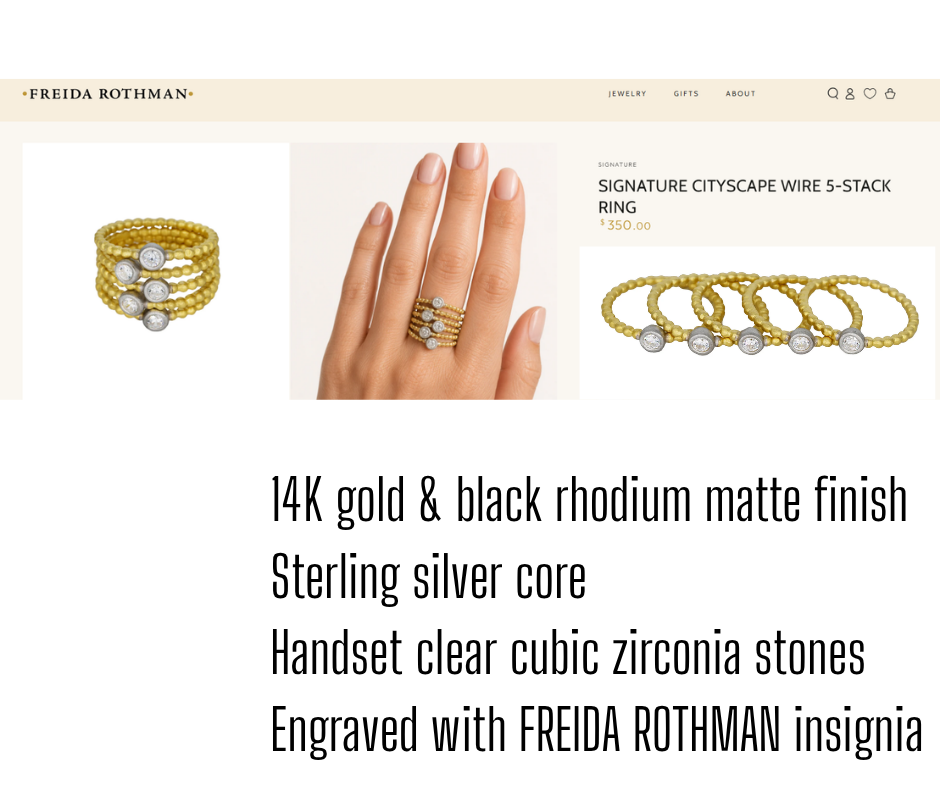 Freida Rothman Signature Cityscape Wire Ring