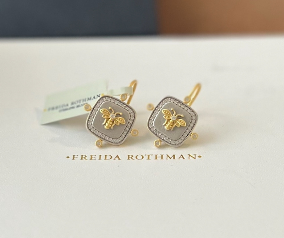 Freida Rothman Wings of Hope Bee Earrings