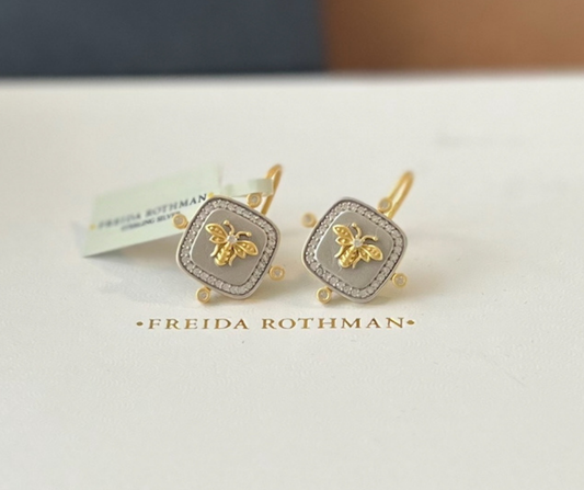 Freida Rothman Wings of Hope Bee Earrings