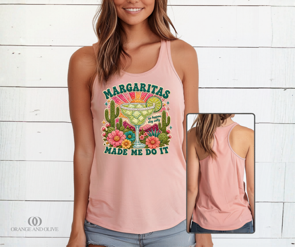 Margaritas Made Me Do It Quilted Tank Top PRE ORDER (review description for details)