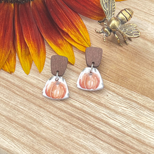 Pumpkin Patch Wood Dangle