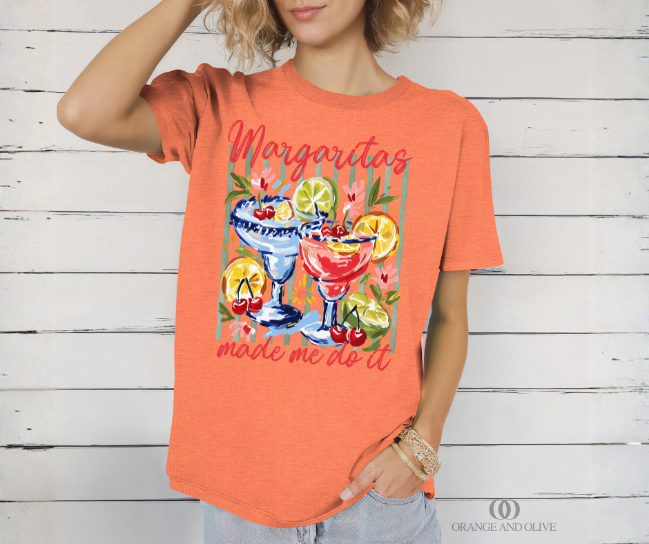 Margaritas Made Me Do It Tee PRE ORDER (review description for details)