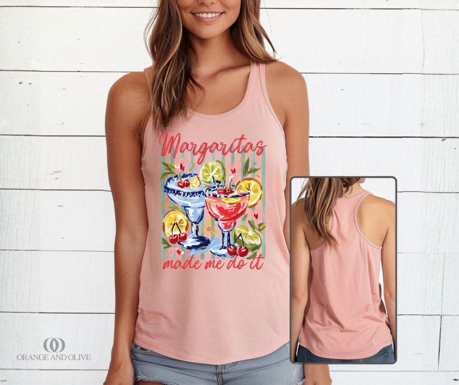 Margaritas Made Me Do It Racerback Tank Top PRE ORDER (review description for details)