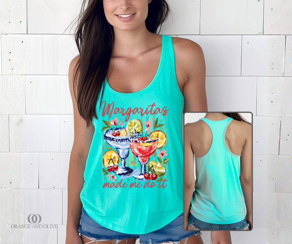 Margaritas Made Me Do It Racerback Tank Top PRE ORDER (review description for details)